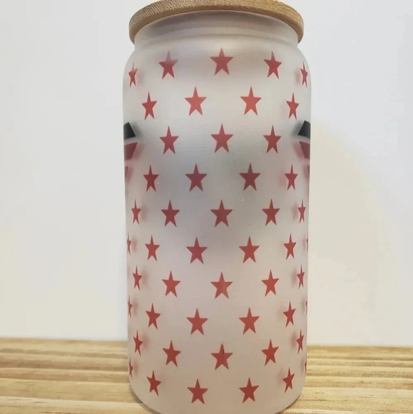 Top dad best dad ever frosted glass cup includes lid and plastic straw - Picture 3 of 4